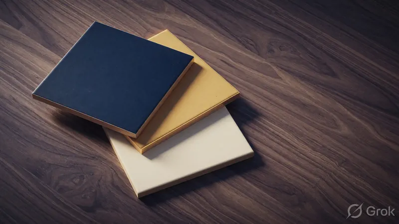 Promo panel illustration: stacked card panels with geometric accents